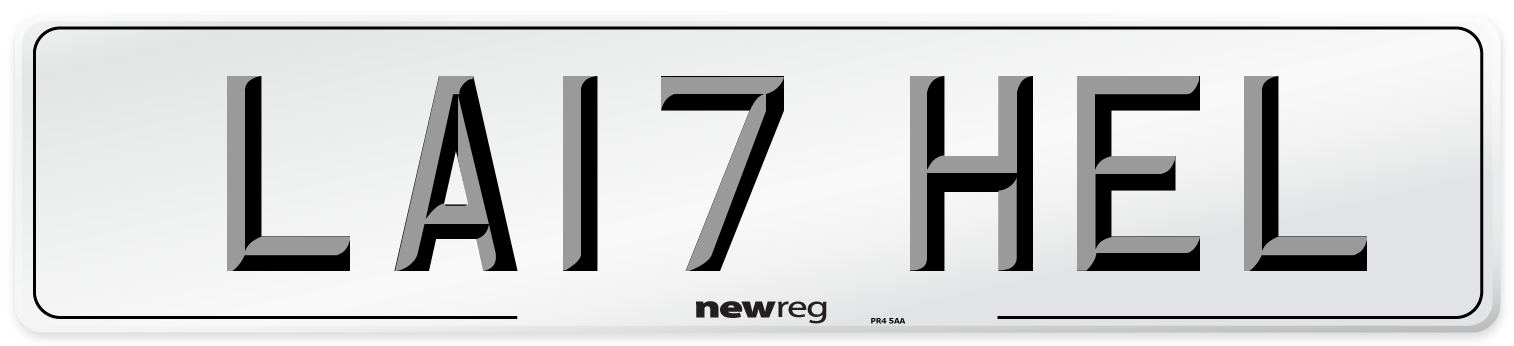 LA17 HEL Number Plate from New Reg